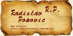 Radislav Popović vizit kartica